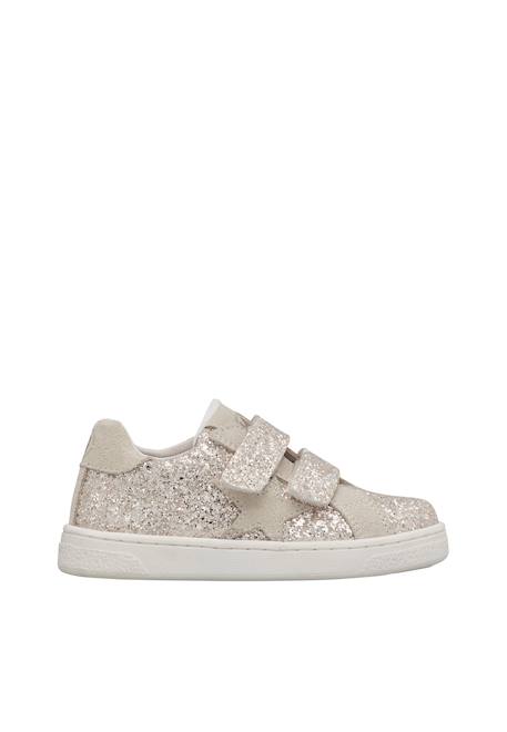 Baskets en tissu pailleté et suède pinn vl. Argent nickel+Platine- 6 - vertbaudet enfant 