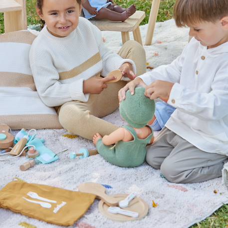 Ensemble d´alimentation en bois pour poupées Marron 4 - vertbaudet enfant 