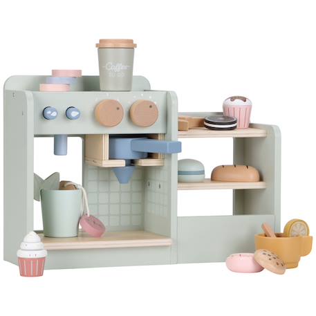 Grande machine à café en bois Vert, rose, bleu 4 - vertbaudet enfant 