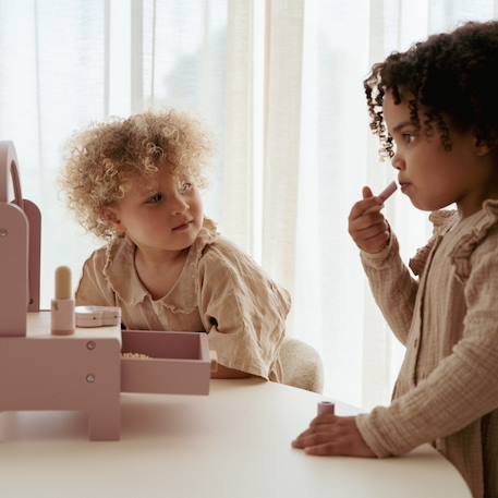 Petite coiffeuse en bois avec miroir rotatif et 6 accessoires Rose 6 - vertbaudet enfant 