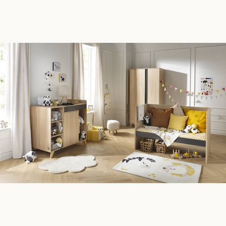 Lit bébé évolutif en lit adulte - nova Blanc+Gris 6 - vertbaudet enfant 