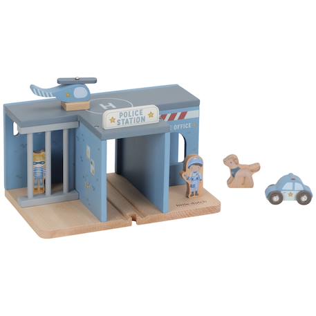 Commissariat de police en bois Bleu, blanc, beige 4 - vertbaudet enfant 