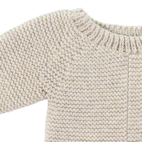Pyjama en tricot couleur lin pour poupée de 38cm Blanc 2 - vertbaudet enfant 