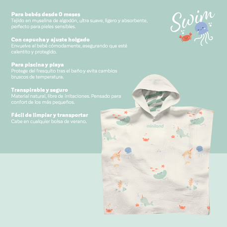 Poncho en mousseline pour bébé Blanc 5 - vertbaudet enfant 