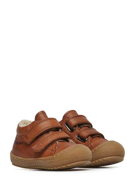 Chaussons premiers pas doublés en laine racoon vl Bleu foncé-+Marron- 7 - vertbaudet enfant 