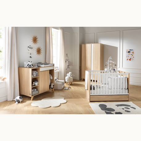 Armoire 2 portes - nova Blanc+Gris+Rose 1 - vertbaudet enfant 