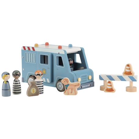 Fourgon de police en bois Bleu, blanc, rouge 2 - vertbaudet enfant 