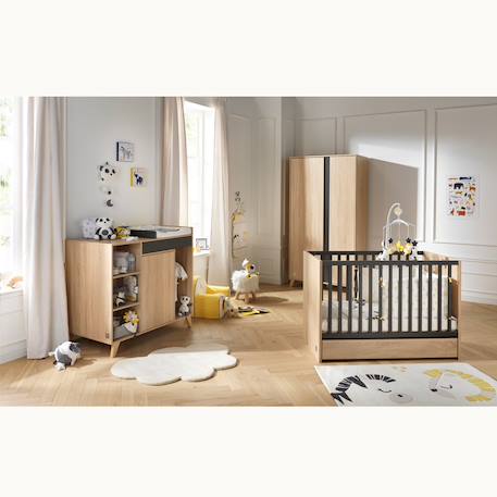 Lit bébé à barreaux - nova Blanc+Gris 4 - vertbaudet enfant 