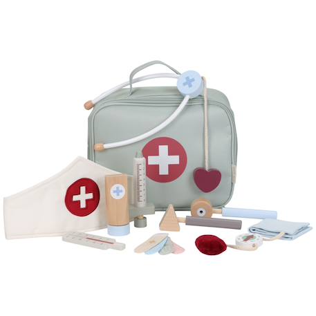 Mallette de docteur en bois Vert, blanc, rouge 2 - vertbaudet enfant 