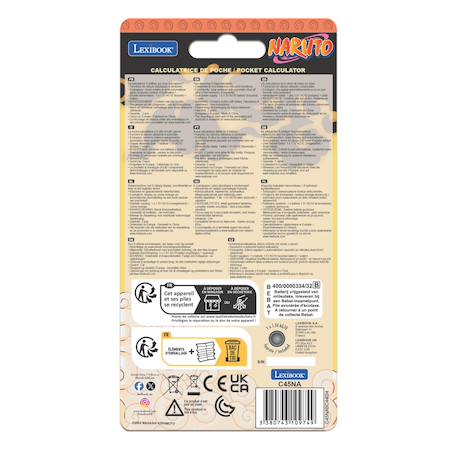 Calculatrice de poche naruto Orange 4 - vertbaudet enfant 
