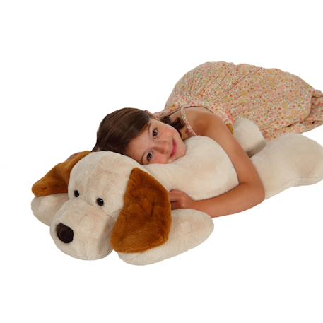Peluche chien allongé Douceur 75 cm Marron 3 - vertbaudet enfant 
