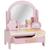 Petite coiffeuse en bois avec miroir rotatif et 6 accessoires Rose 1 - vertbaudet enfant 