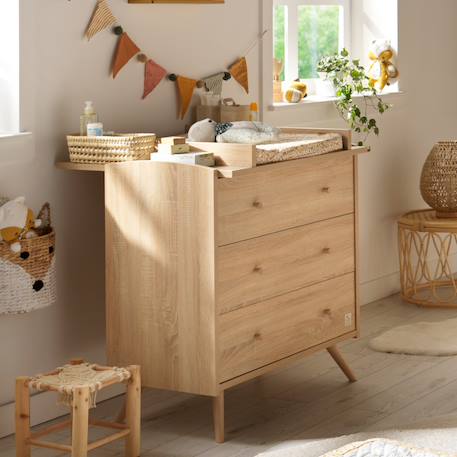 Commode 3 tiroirs - access Marron+Marron/blanc 1 - vertbaudet enfant 