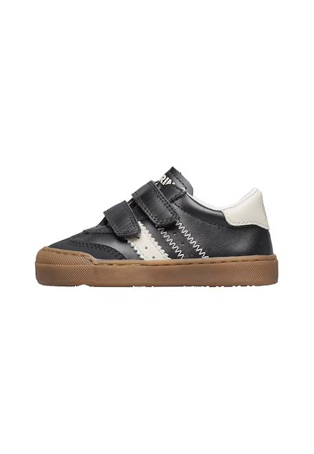 Baskets en cuir riby vl. Blanc-noir 3 - vertbaudet enfant 