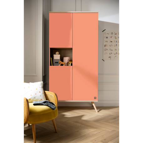 Armoire 3 portes 1 niche - boreale Gris+Orange 5 - vertbaudet enfant 