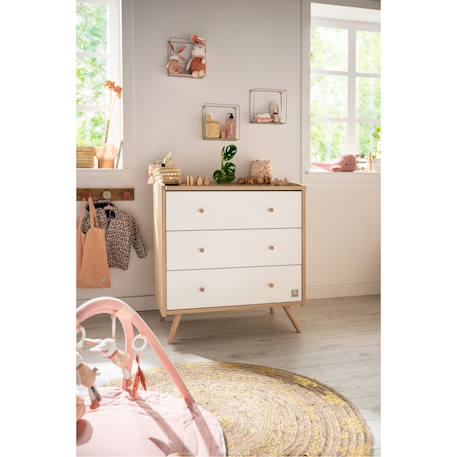 Commode 3 tiroirs - access Marron+Marron/blanc 7 - vertbaudet enfant 