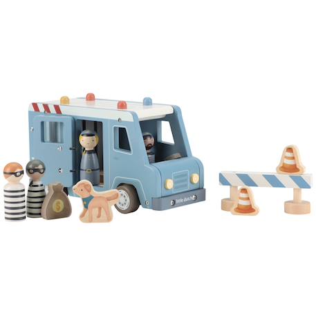 Fourgon de police en bois Bleu, blanc, rouge 3 - vertbaudet enfant 