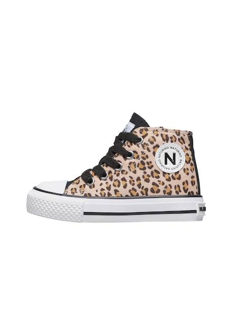 Baskets en tissu imprimé leopard ylfas. Beige-noir 3 - vertbaudet enfant 