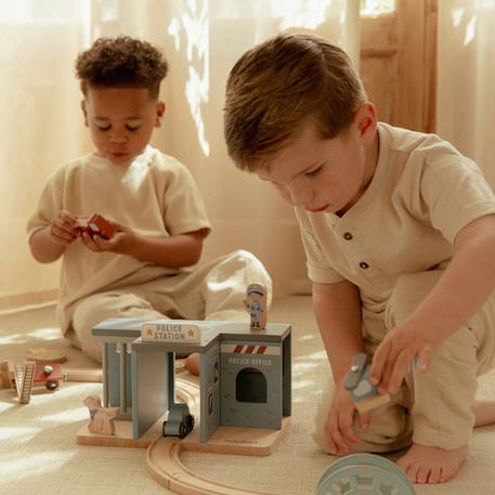 Commissariat de police en bois Bleu, blanc, beige 6 - vertbaudet enfant 