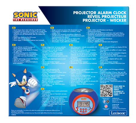 Réveil projecteur Sonic fonction alarme veilleuse MULTICOLORE 5 - vertbaudet enfant 