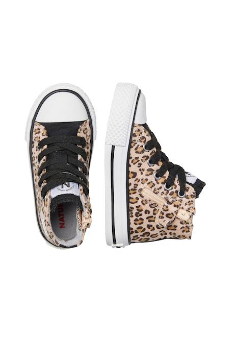 Baskets en tissu imprimé leopard ylfas. Beige-noir 4 - vertbaudet enfant 