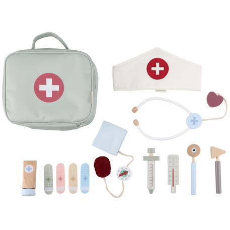 Mallette de docteur en bois Vert, blanc, rouge 3 - vertbaudet enfant 