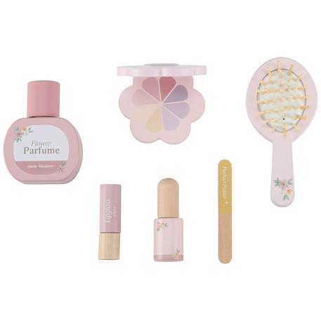 Petite coiffeuse en bois avec miroir rotatif et 6 accessoires Rose 3 - vertbaudet enfant 