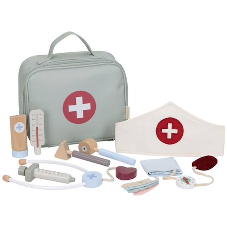 Mallette de docteur en bois Vert, blanc, rouge 1 - vertbaudet enfant 