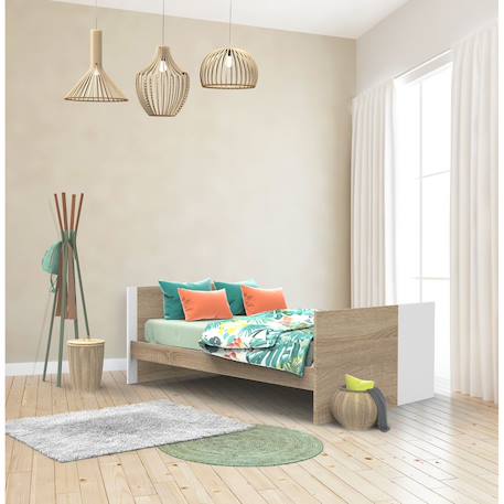 Lit bébé évolutif en lit junior - nova Blanc+Gris 1 - vertbaudet enfant 