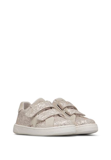 Baskets en tissu pailleté et suède pinn vl. Argent nickel+Platine- 2 - vertbaudet enfant 