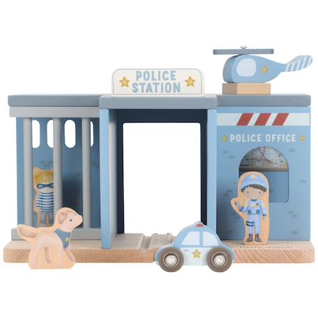 Commissariat de police en bois Bleu, blanc, beige 2 - vertbaudet enfant 