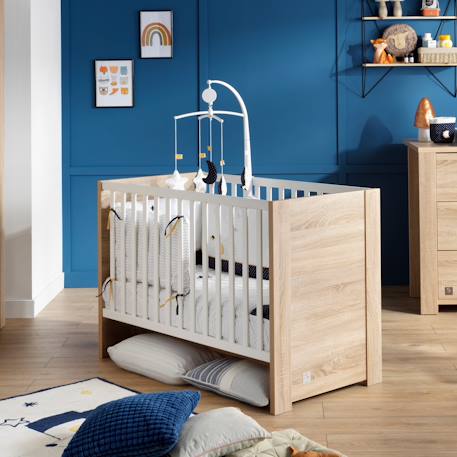 Lit bébé à barreaux - antonin Marron+Marron/blanc 1 - vertbaudet enfant 