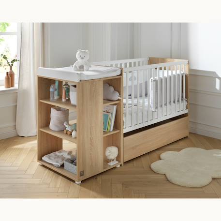 Lit bébé combiné évolutif - nova Blanc+Gris 1 - vertbaudet enfant 