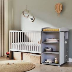 Chambre et rangement-Chambre-Lit bébé, lit enfant-Lit évolutif-Lit combiné evolutif en bois - smile