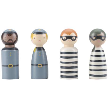 Fourgon de police en bois Bleu, blanc, rouge 6 - vertbaudet enfant 