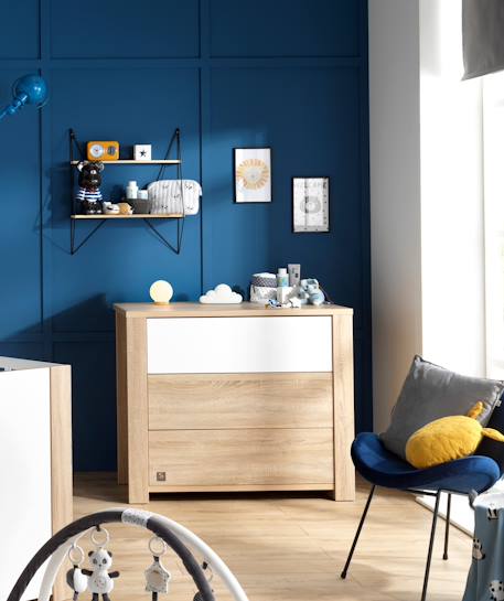 Commode 3 tiroirs - antonin Marron+Marron/blanc 5 - vertbaudet enfant 