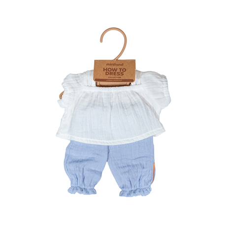 Blouse et pantalon dété pour poupée de 38 cm Bleu 3 - vertbaudet enfant 