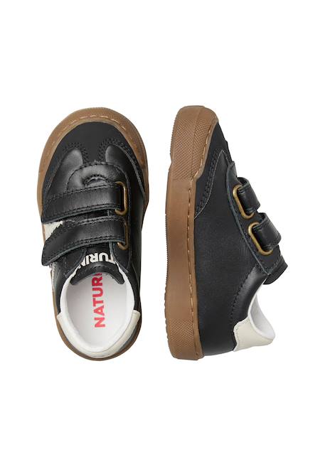 Baskets en cuir riby vl. Blanc-noir 4 - vertbaudet enfant 