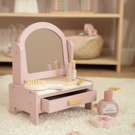 Petite coiffeuse en bois avec miroir rotatif et 6 accessoires Rose 5 - vertbaudet enfant 