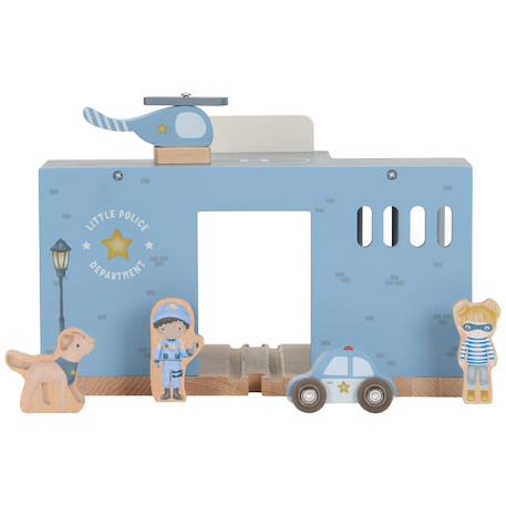 Commissariat de police en bois Bleu, blanc, beige 3 - vertbaudet enfant 