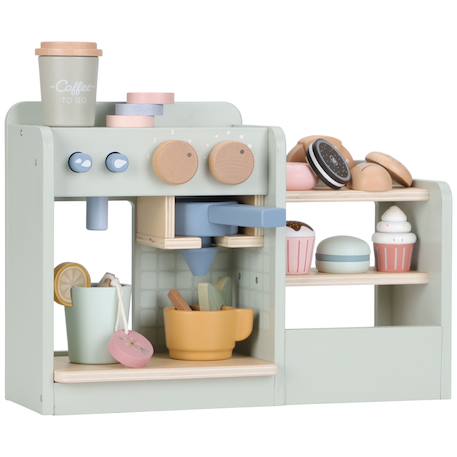 Grande machine à café en bois Vert, rose, bleu 1 - vertbaudet enfant 