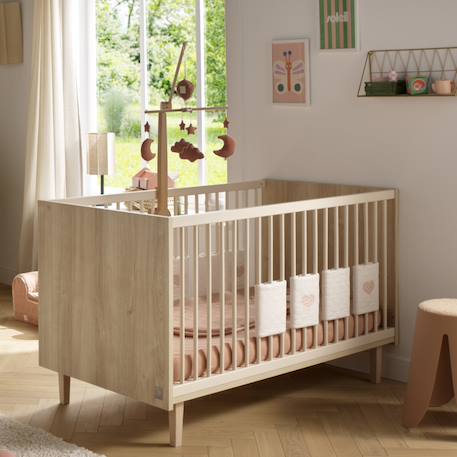 Lit bébé évolutif - little big bed sur pieds bois - paloma Blanc/marron+Marron/beige 7 - vertbaudet enfant 