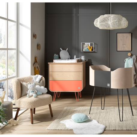 Commode 3 tiroirs pieds métal - bambin Marron/gris+Marron/orange+Marron/vert 4 - vertbaudet enfant 