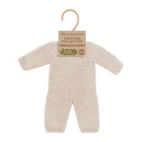 Pyjama en tricot couleur lin pour poupée de 38cm Blanc 3 - vertbaudet enfant 