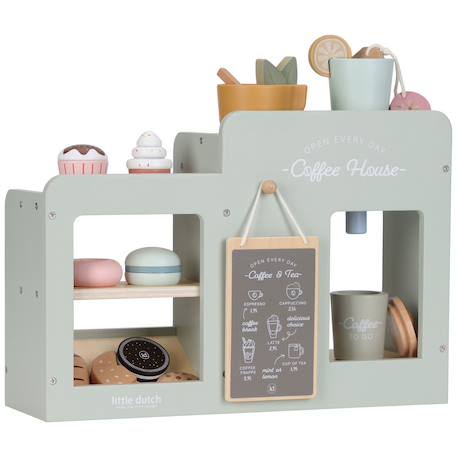 Grande machine à café en bois Vert, rose, bleu 2 - vertbaudet enfant 