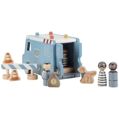 Fourgon de police en bois Bleu, blanc, rouge 4 - vertbaudet enfant 