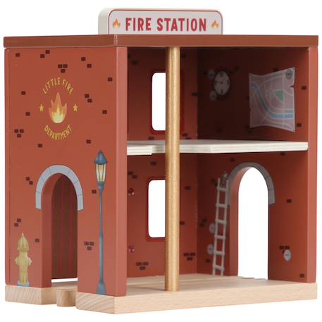 Caserne de pompiers en bois Marron, jaune 4 - vertbaudet enfant 