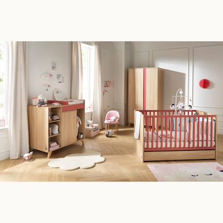 Armoire 2 portes - nova Blanc+Gris+Rose 5 - vertbaudet enfant 