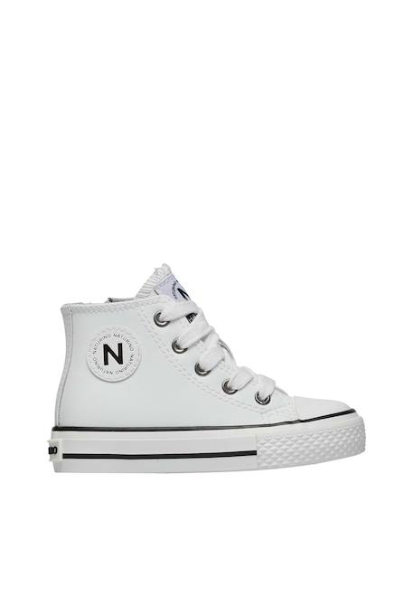 Baskets hautes en cuir ylfas. Blanc-+Noir- 1 - vertbaudet enfant 