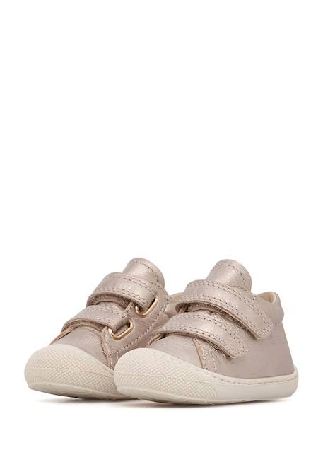 Chaussures premiers pas en cuir lamé cocoon vl Blanc-rose-+Rose clair- 10 - vertbaudet enfant 